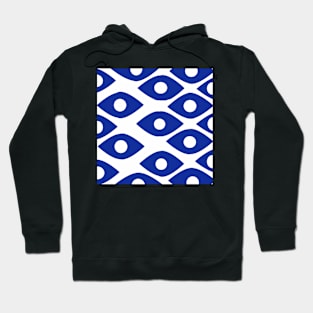 BLUE AND WHITE EYE PATTERN Hoodie